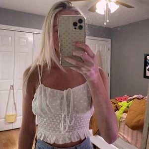 Pacsun white tie crop top